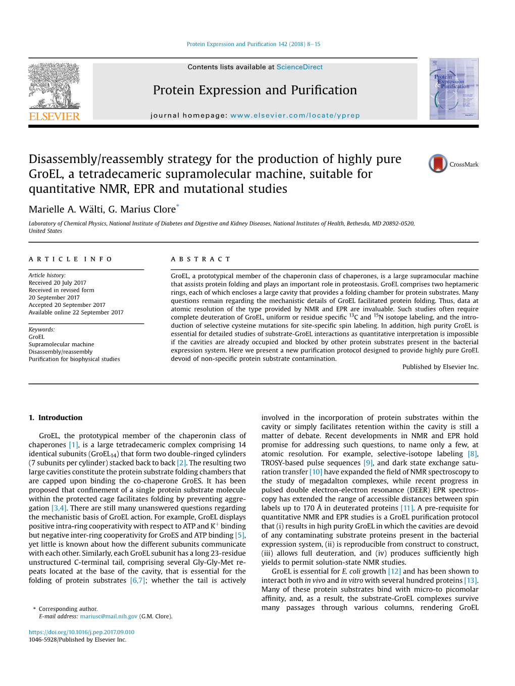 Disassembly/Reassembly Strategy for the Production of Highly Pure Groel