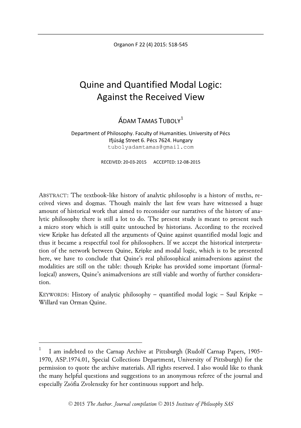 Quine and Quantified Modal Logic: Against the Received View