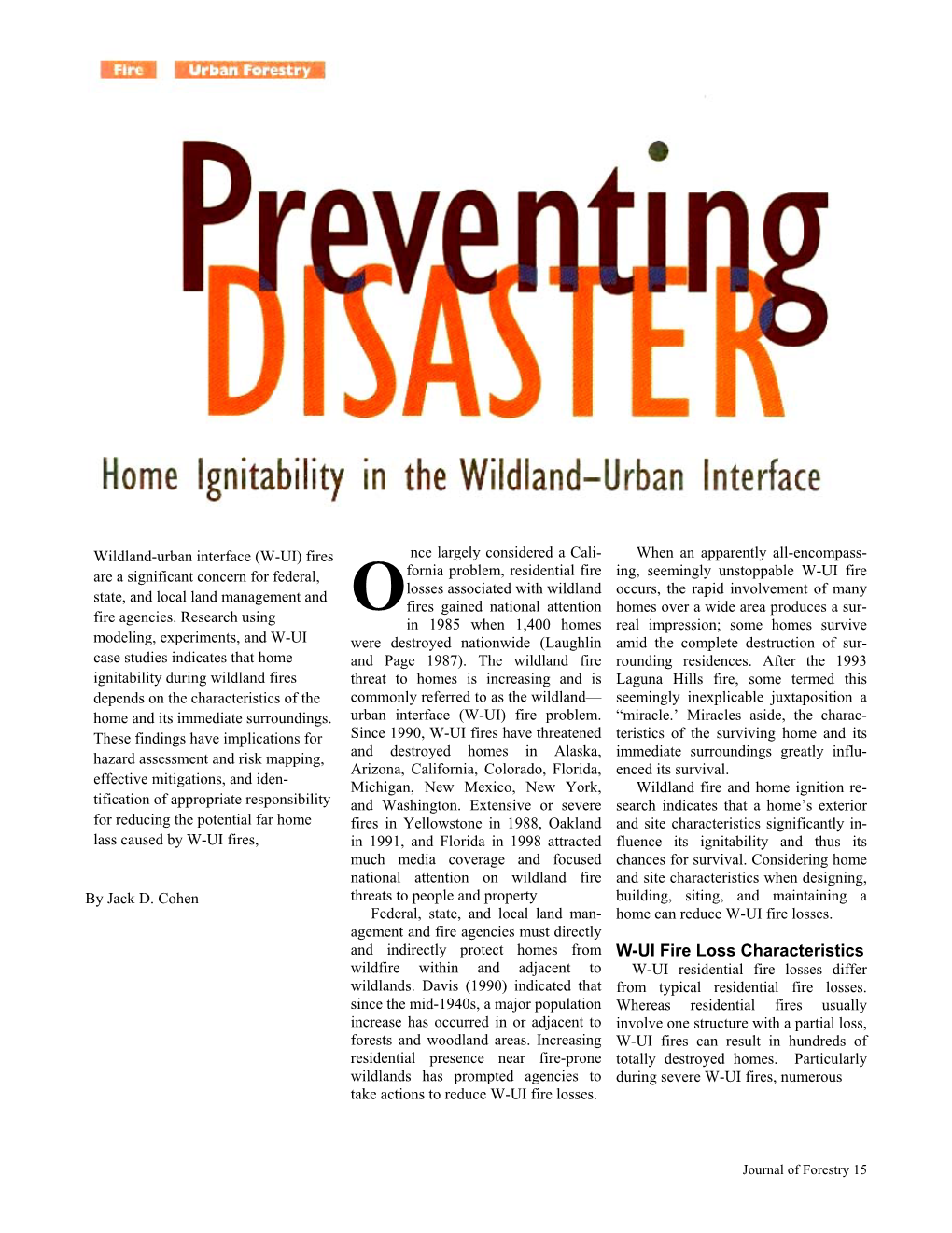 Preventing Disaster