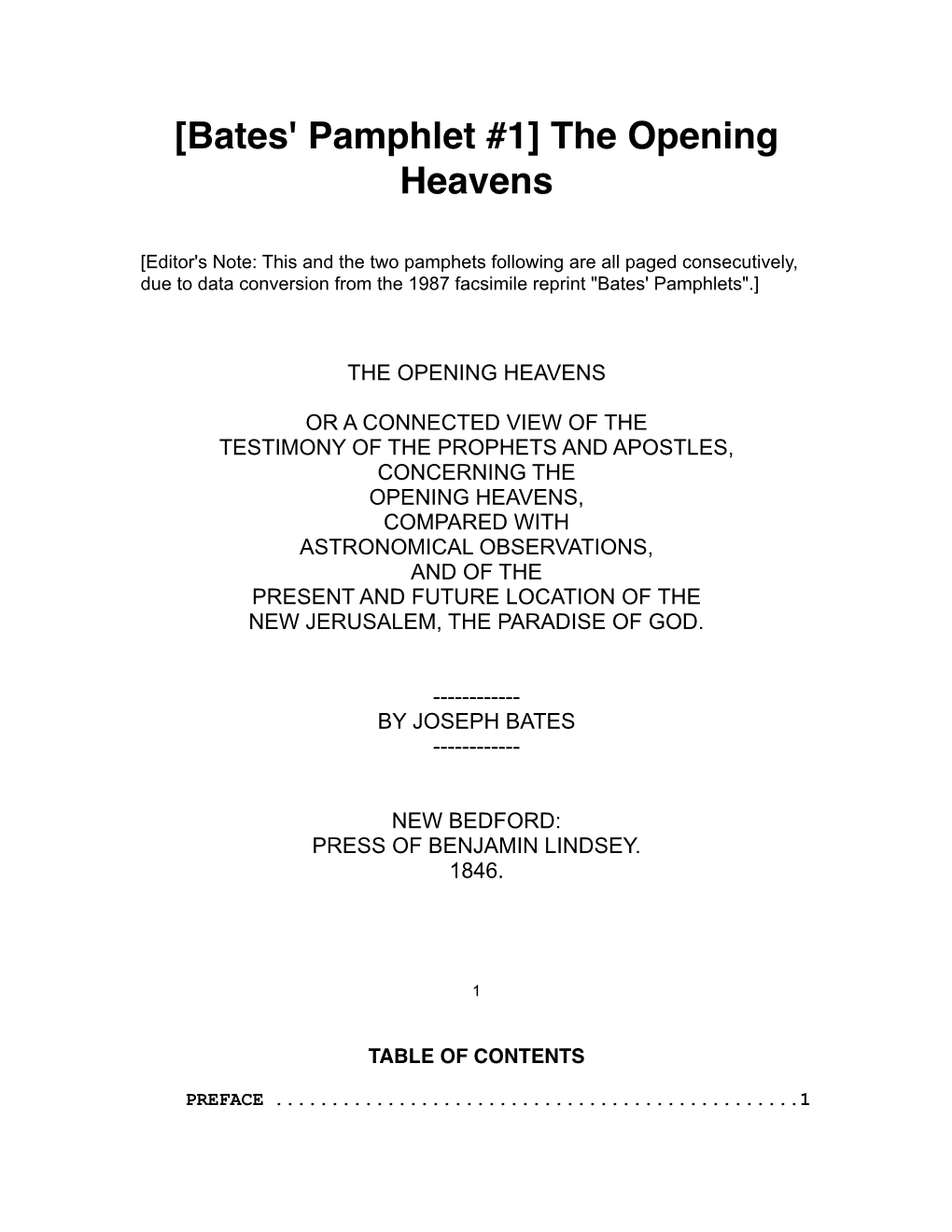 The Opening Heavens