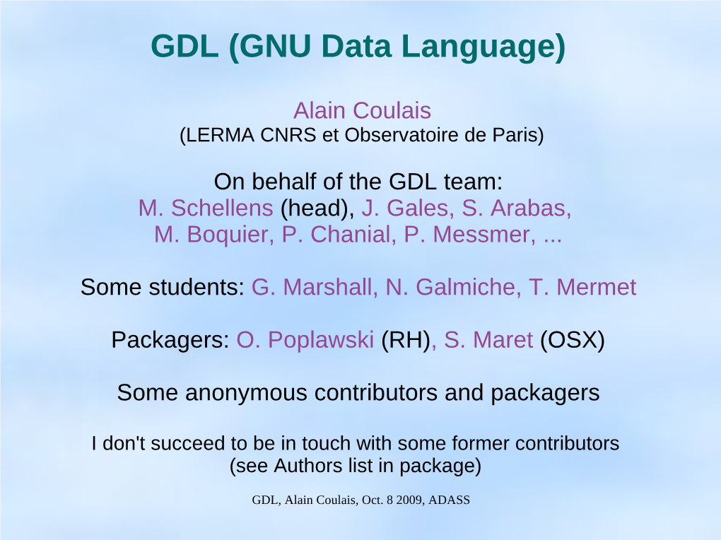 GDL (GNU Data Language)