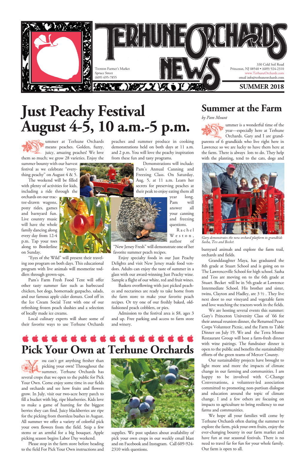 Just Peachy Festival August 4-5, 10 A.M.-5 P.M