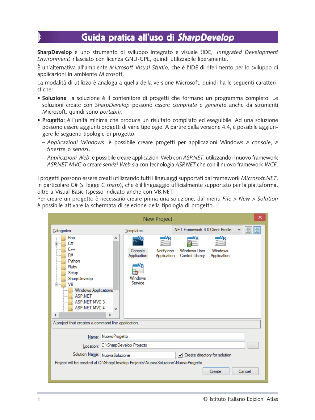 Guida Pratica All'uso Di Sharpdevelop