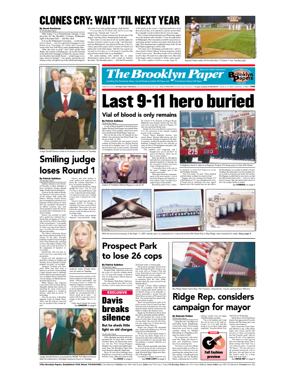 Last 9-11 Hero Buried Vial of Blood Is Only Remains by Patrick Gallahue the Church of St