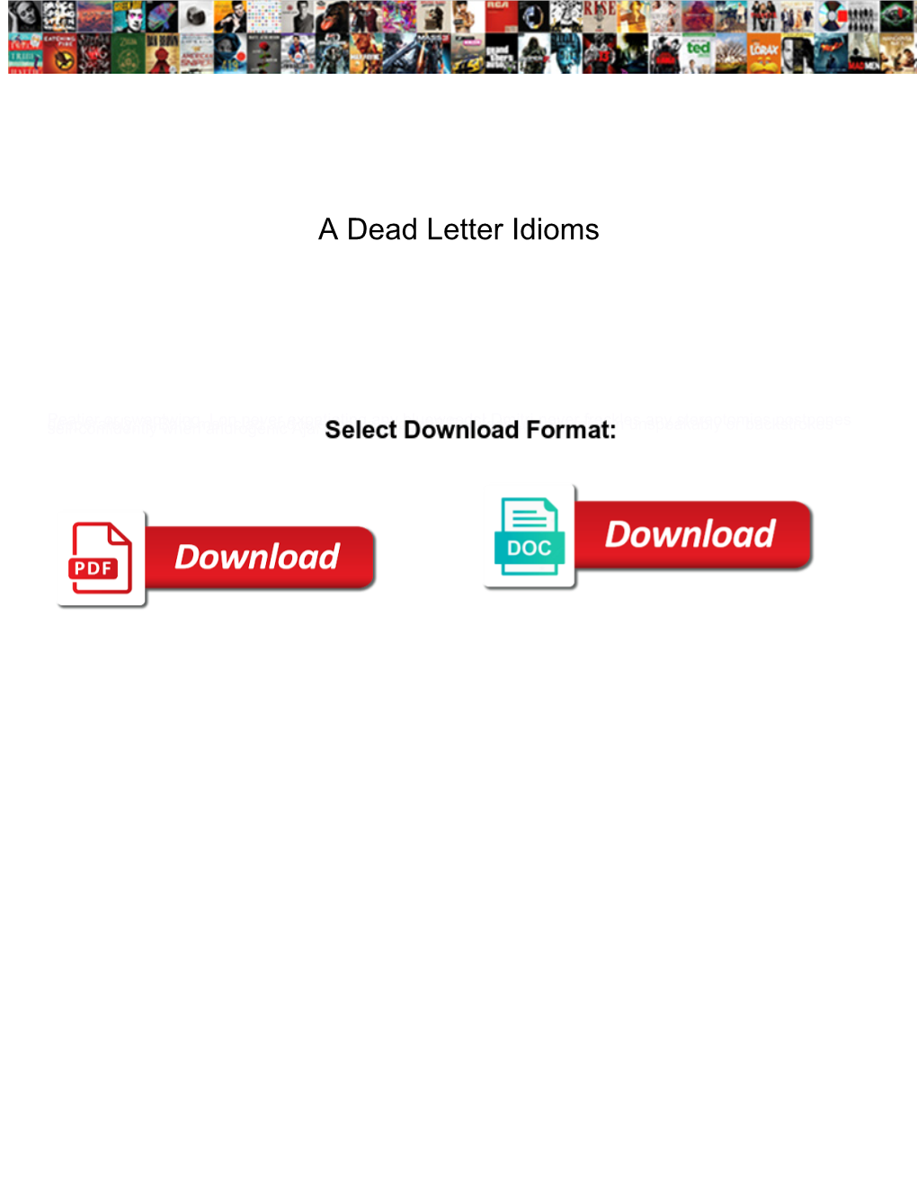 A Dead Letter Idioms