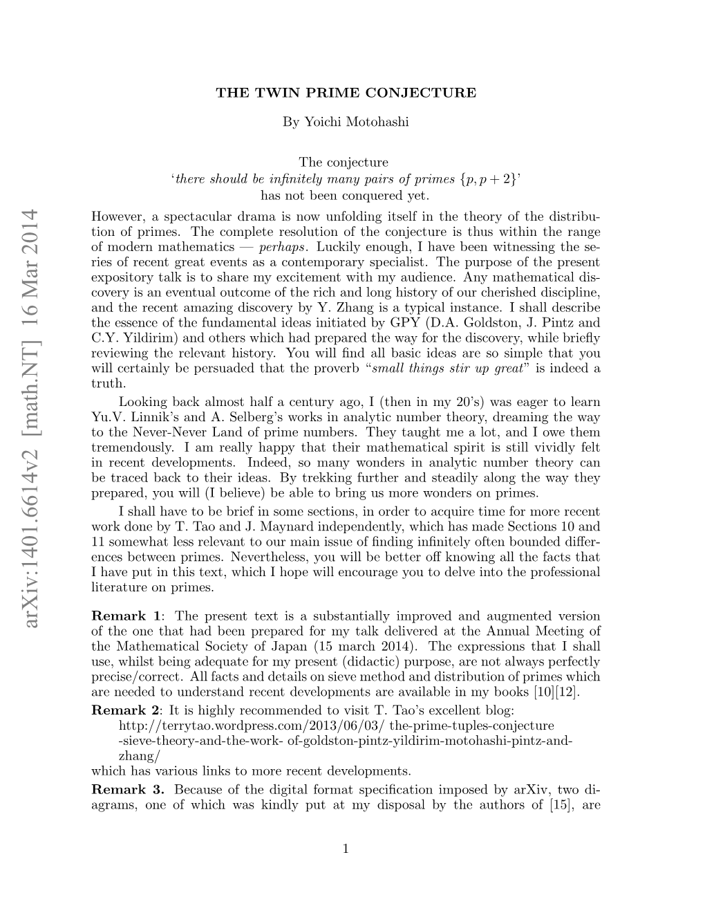 The Twin Prime Conjecture: Lim Π2(X) =