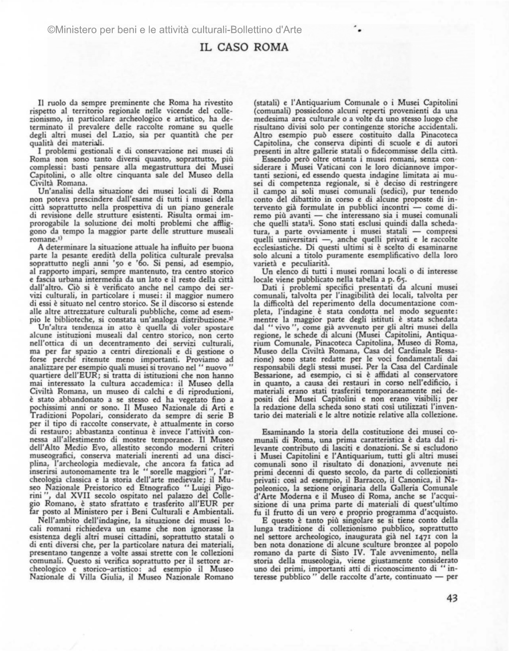 Supplemento N°30 1985 I Musei Locali Del Lazio