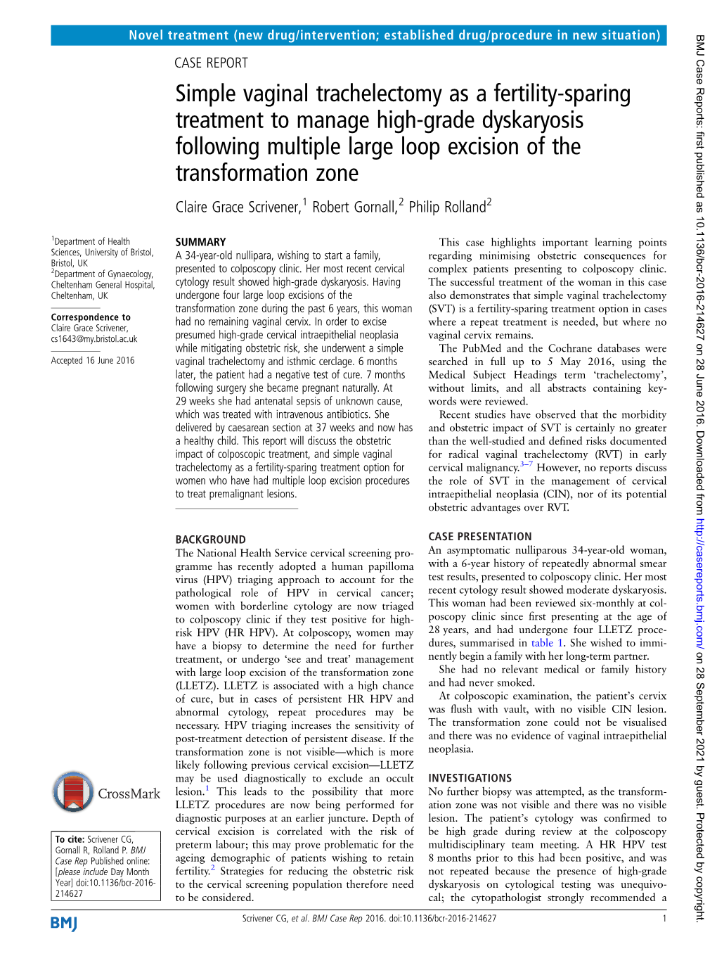 Simple Vaginal Trachelectomy As a Fertility-Sparing Treatment to Manage