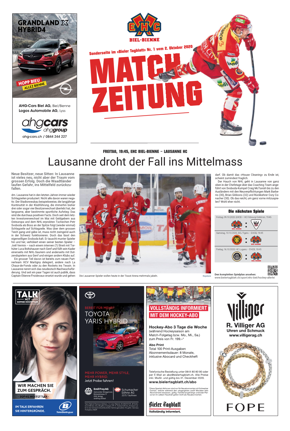 LAUSANNE HC Lausanne Droht Der Fall Ins Mittelmass