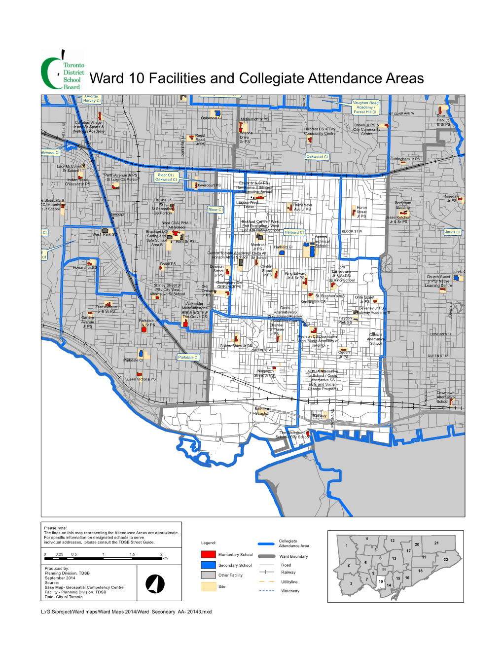 Ward 10 Facilities and Collegiate Attendance Areas