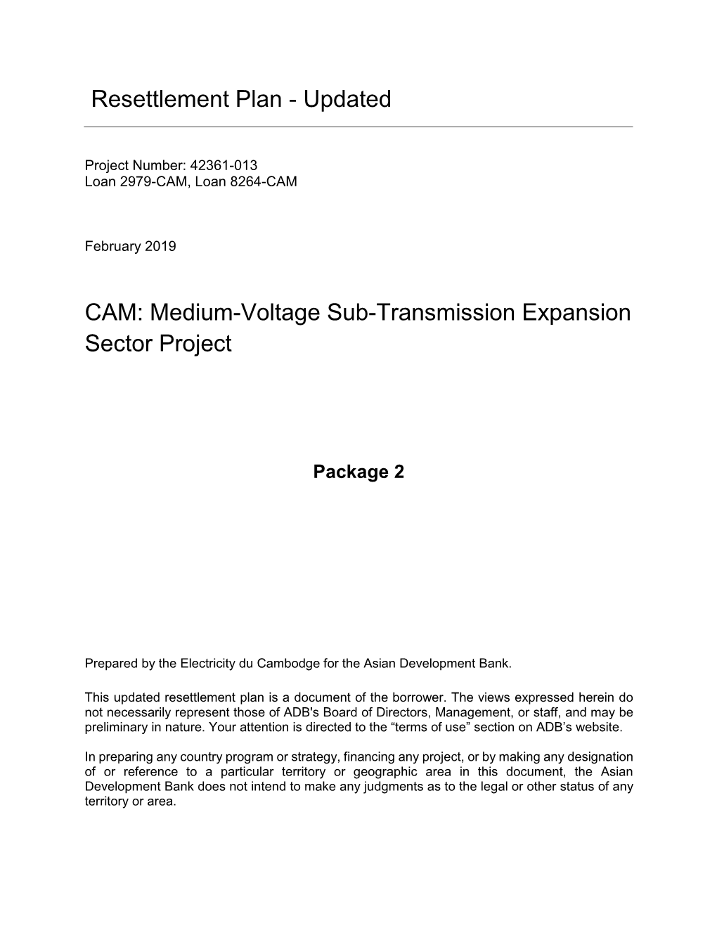 Medium-Voltage Sub-Transmission Expansion Sector Project