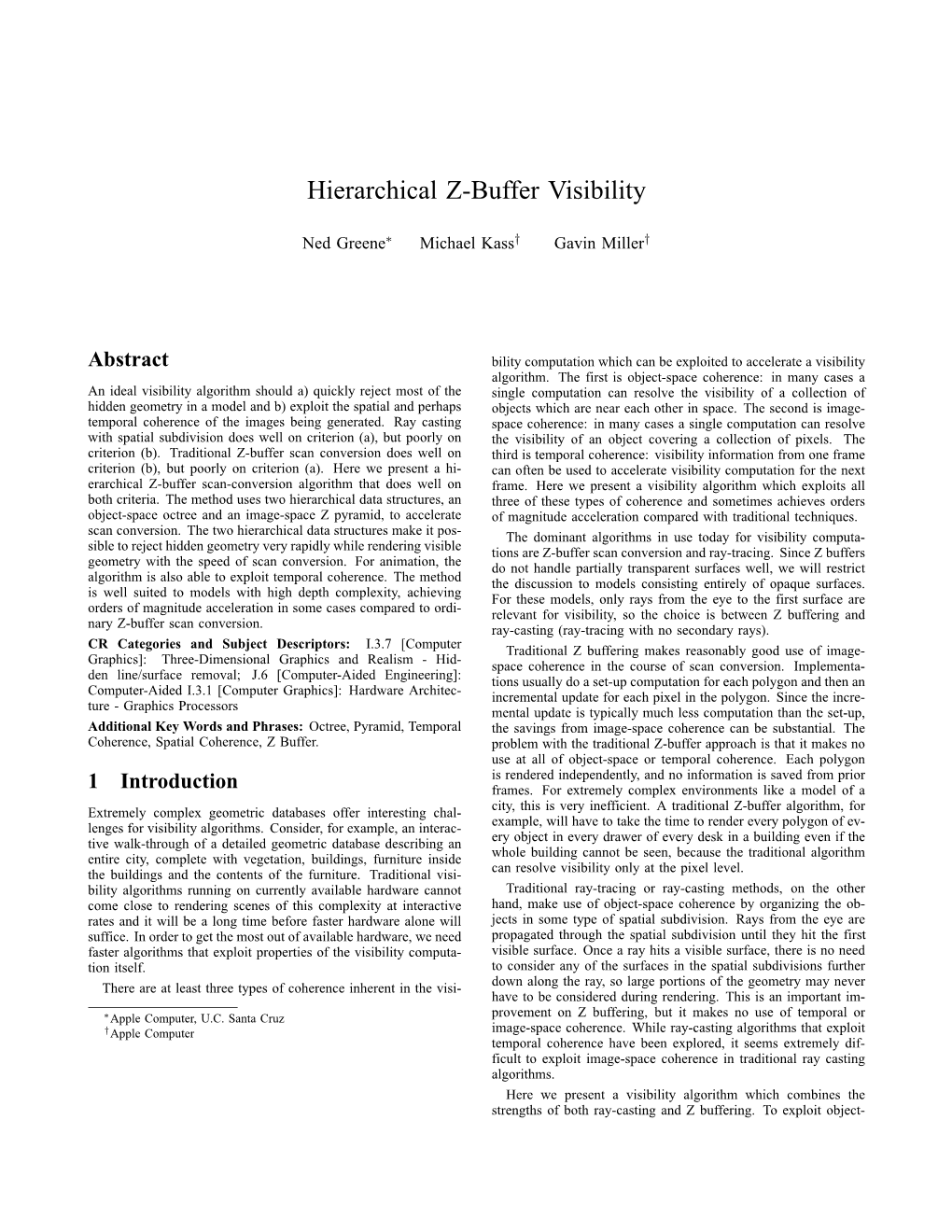 Hierarchical Z-Buffer Visibility