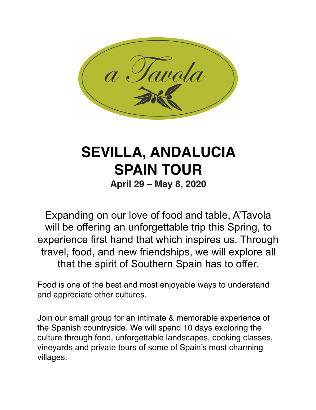 Andalucia Itinerary Spring 2020 Revised Final