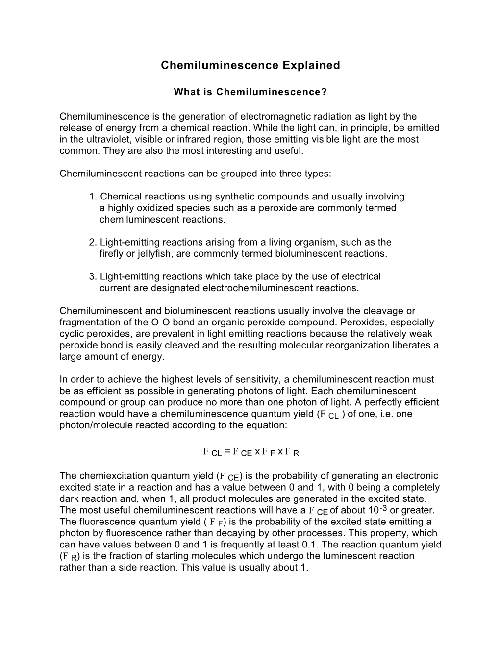 Chemiluminescence Explained