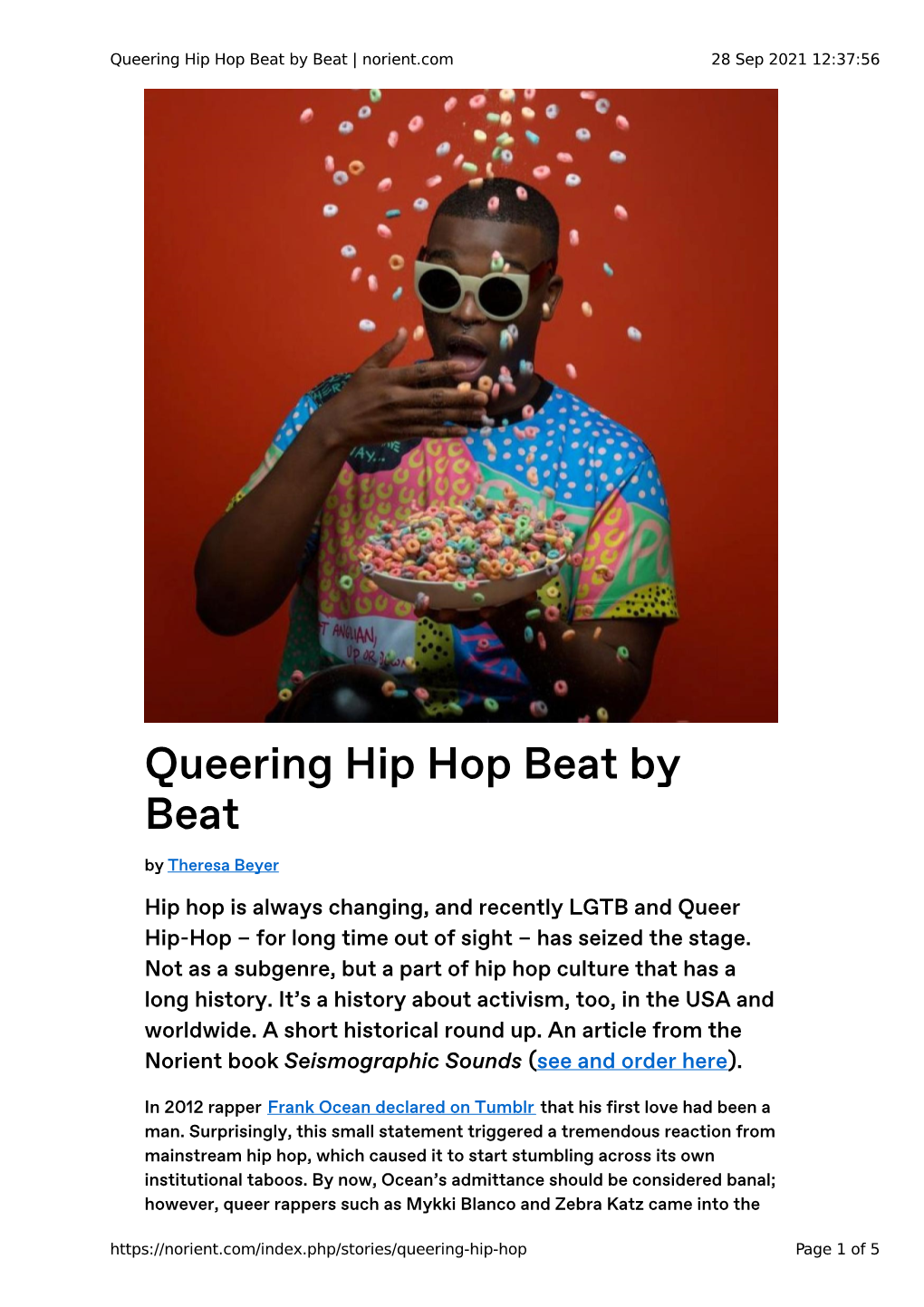 Queering Hip Hop Beat by Beat | Norient.Com 28 Sep 2021 12:37:56