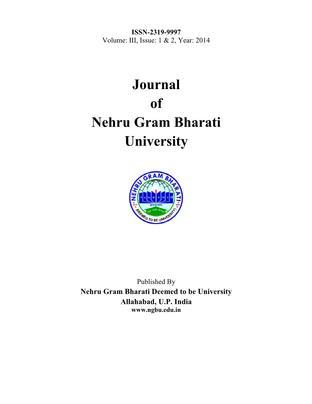 Journal of Nehru Gram Bharati University
