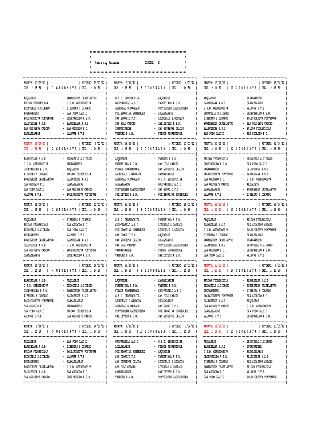 Cal. Terza B As400