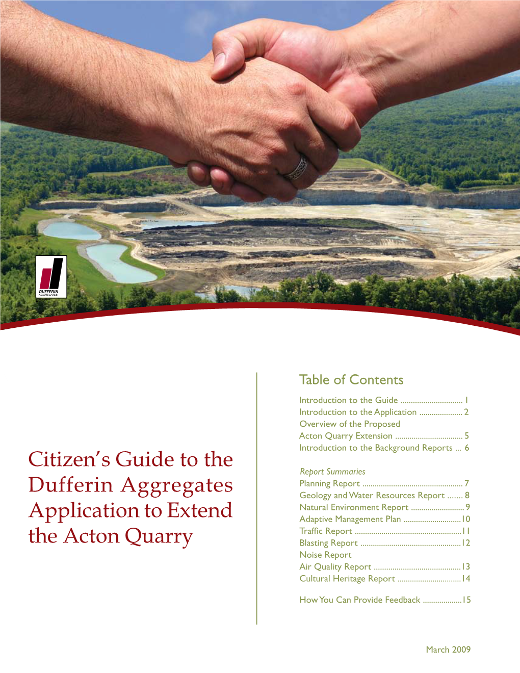 Citizen's Guide to the Dufferin Aggregates Application to Extend the Acton Quarry