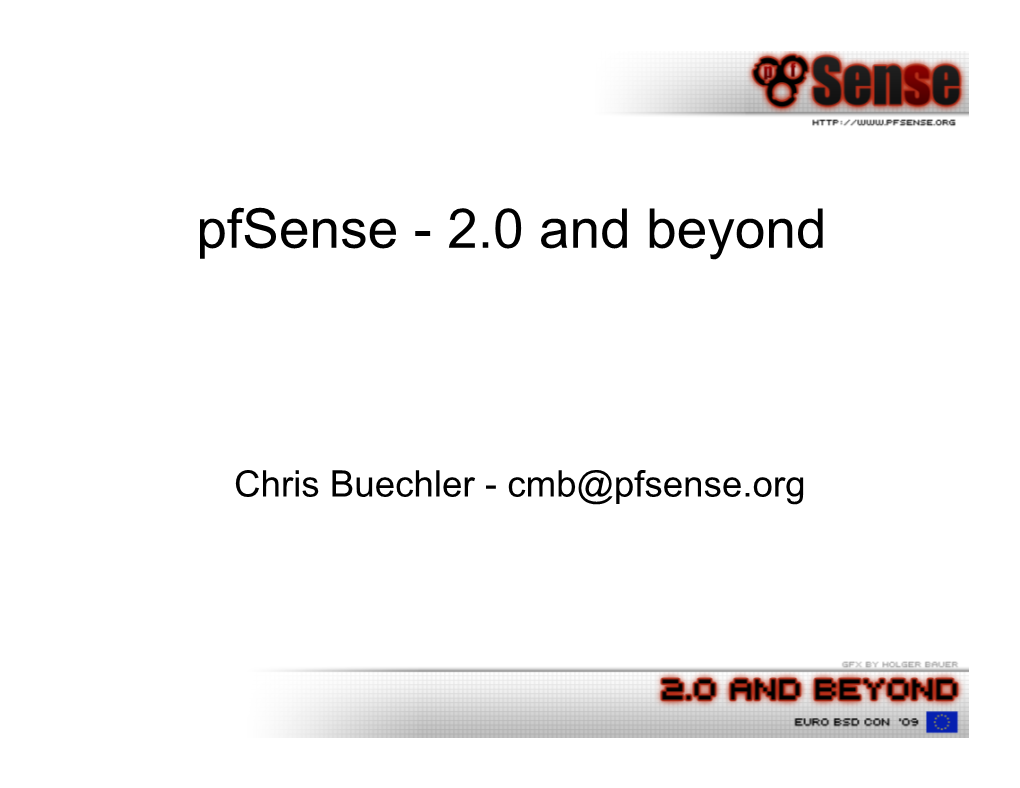 Pfsense - 2.0 and Beyond