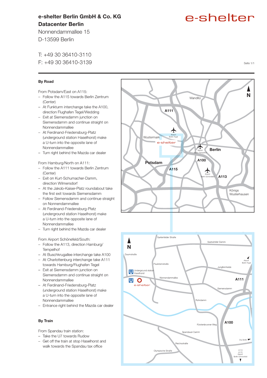 E-Shelter Berlin Gmbh & Co. KG Datacenter Berlin