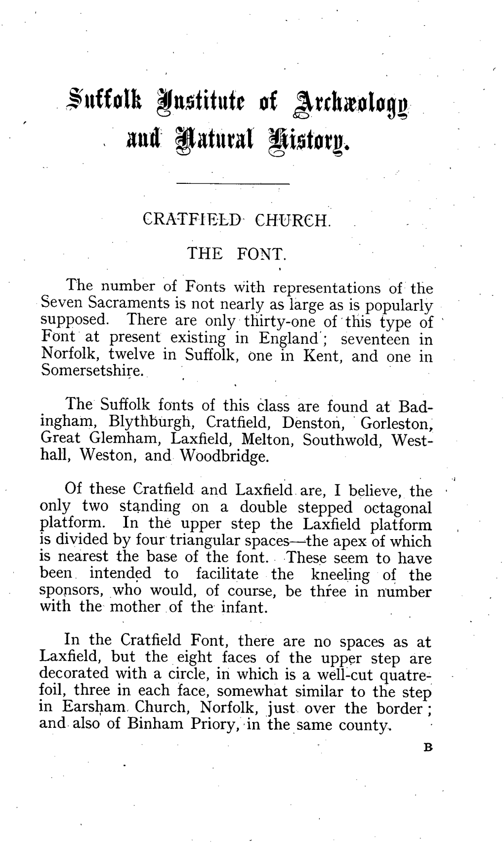 Cratfield Church. the Font A. J. Bedell