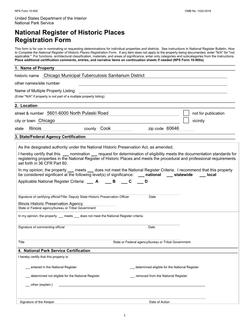 National Register of Historic Places Registration Form