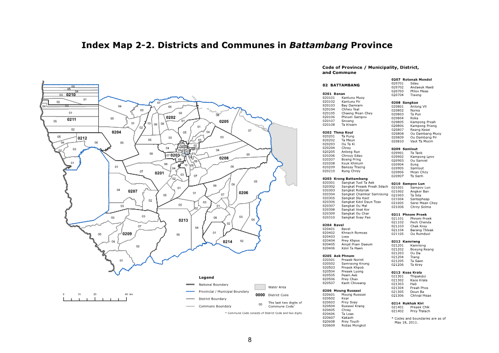 Index Map 2-2. Districts and Communes in Battambang Province