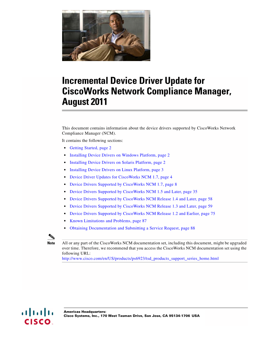 Incremental Device Driver Update for Ciscoworks Network Compliance Manager, August 2011