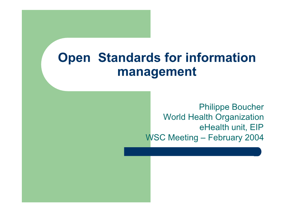 Open Standards for Information Management