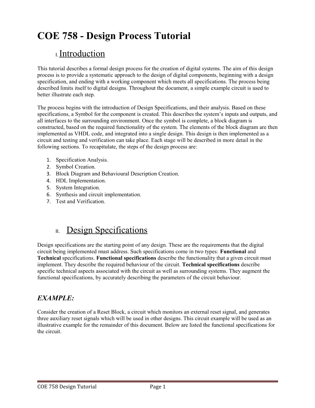 COE 758 - Design Process Tutorial