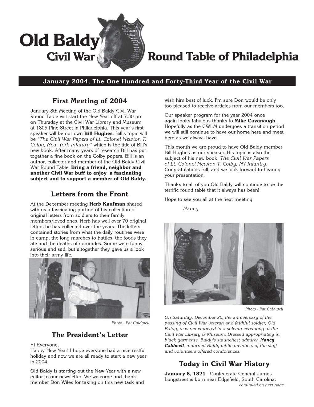 January 2004 Newsletter