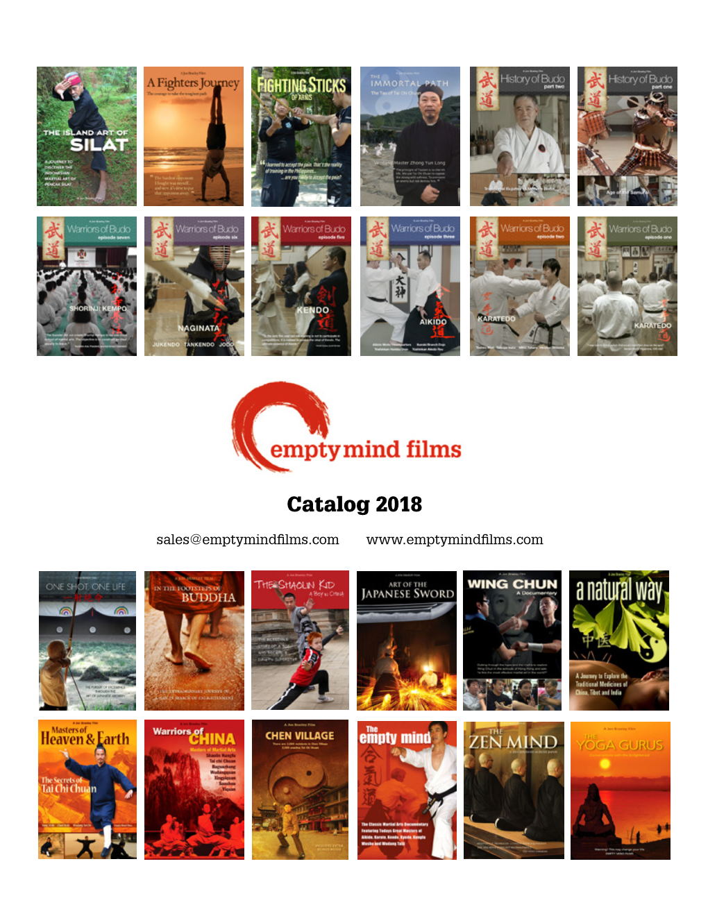 Catalog 2018 Sales@Emptymindfilms.Com Shorinji Kempo 70 Years