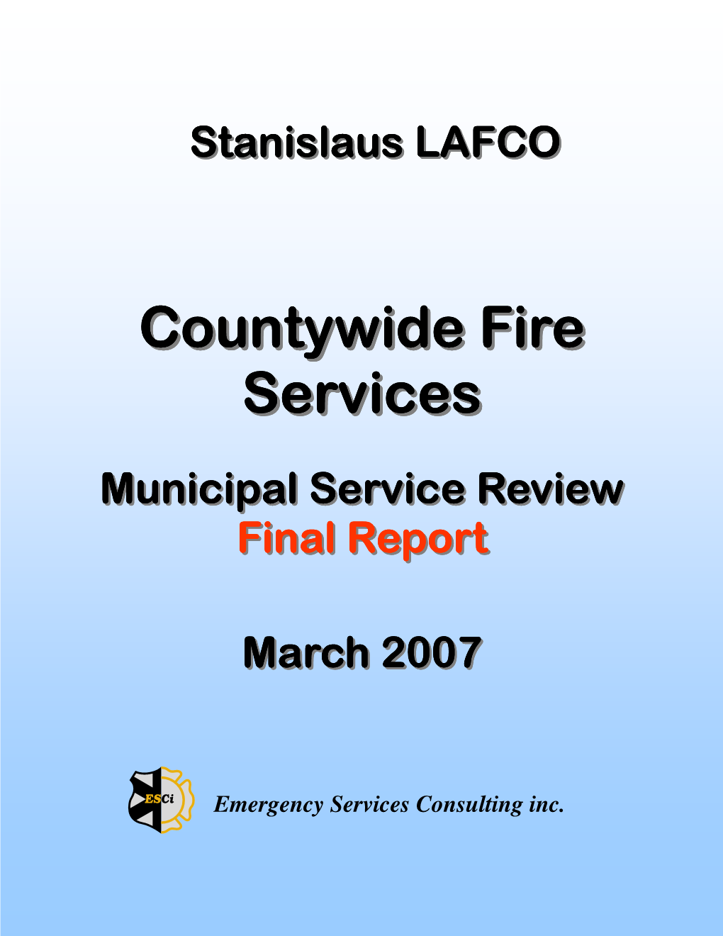 Countywide Fire Services Municipal Service Review