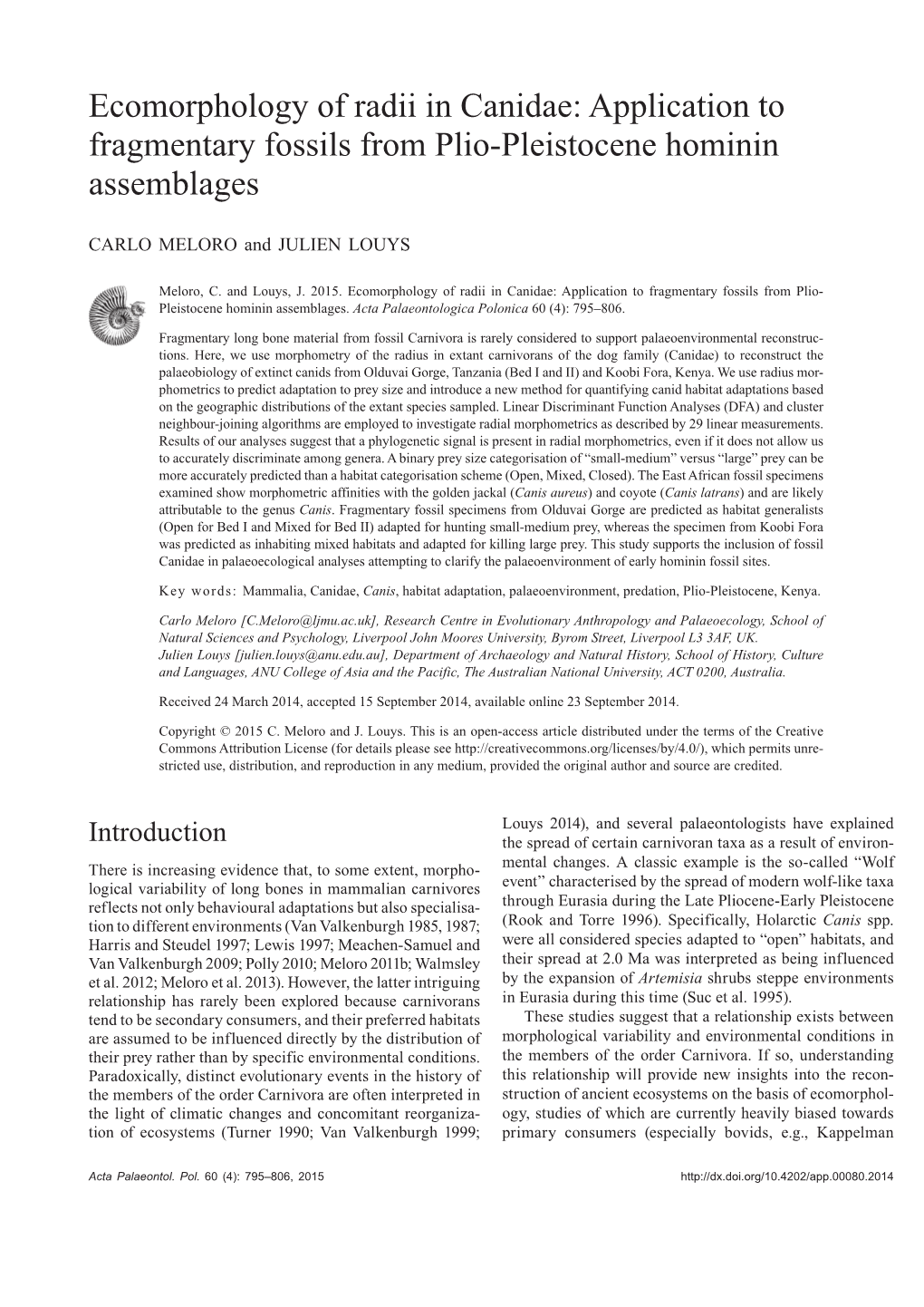 Application to Fragmentary Fossils from Plio-Pleistocene Hominin Assemblages