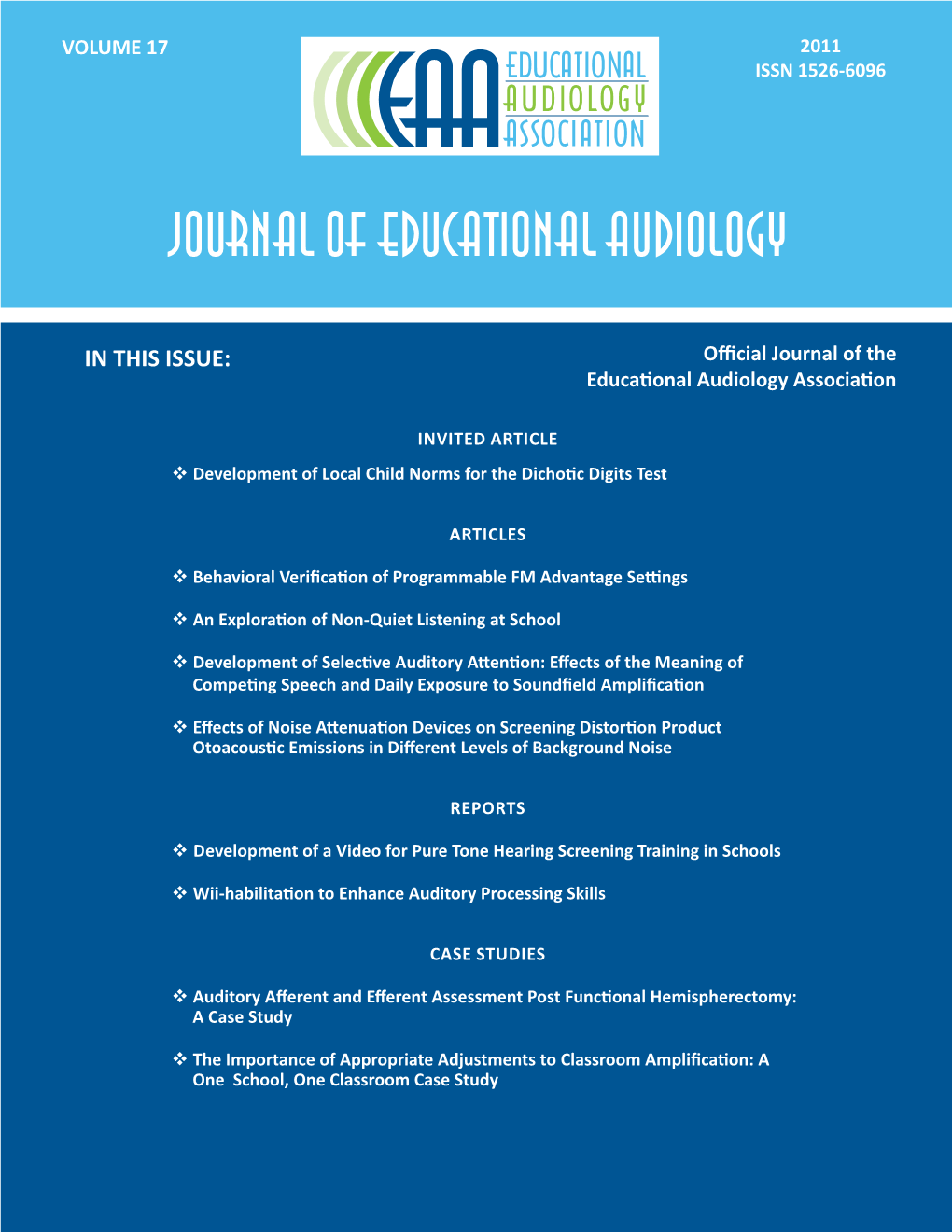 Journal of Educational Audiology