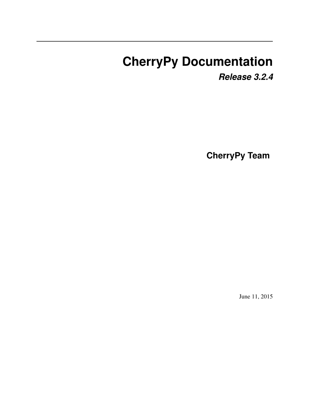 9 Cherrypy 3.2.4 Documentation 165 9.1 Sections