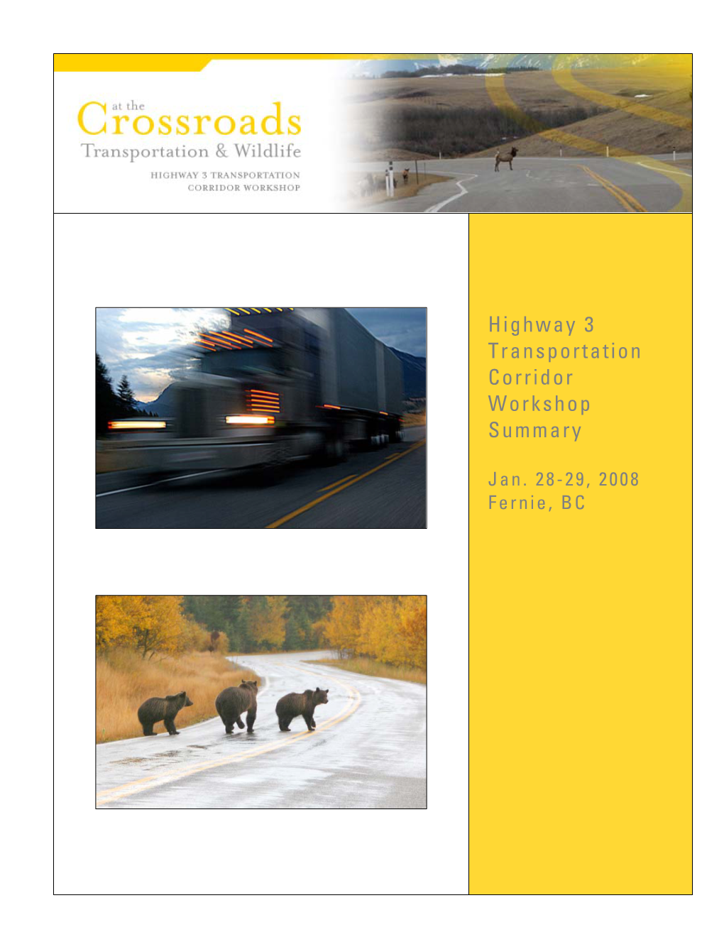 Highway 3 Transportation Corridor Workshop Summary