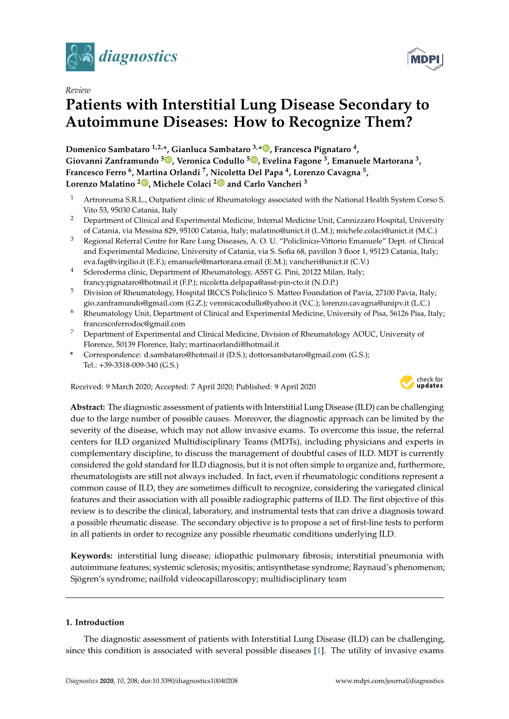 Patients with Interstitial Lung Disease Secondary to Autoimmune Diseases: How to Recognize Them?