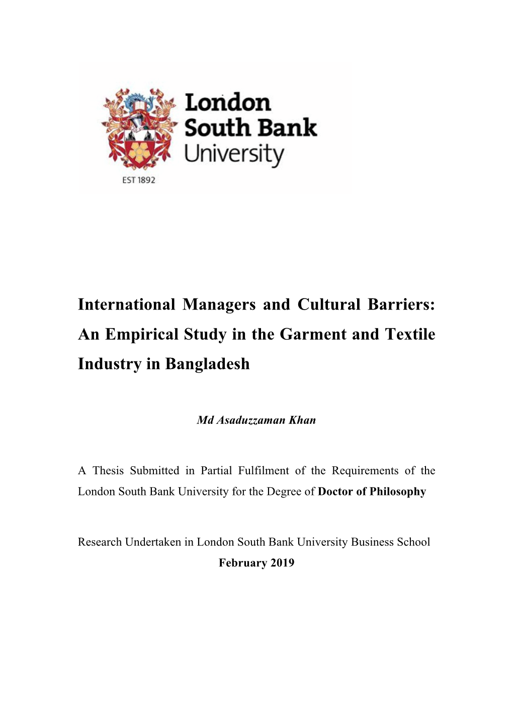 An Empirical Study in the Garment and Textile Industry in Bangladesh