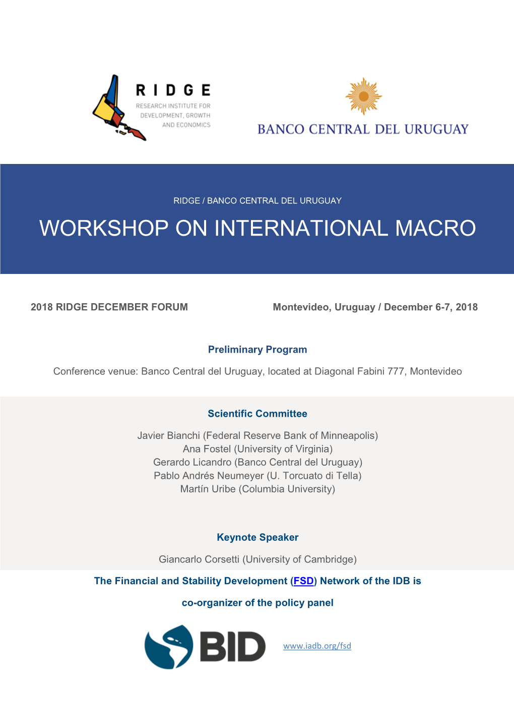 Workshop on International Macro