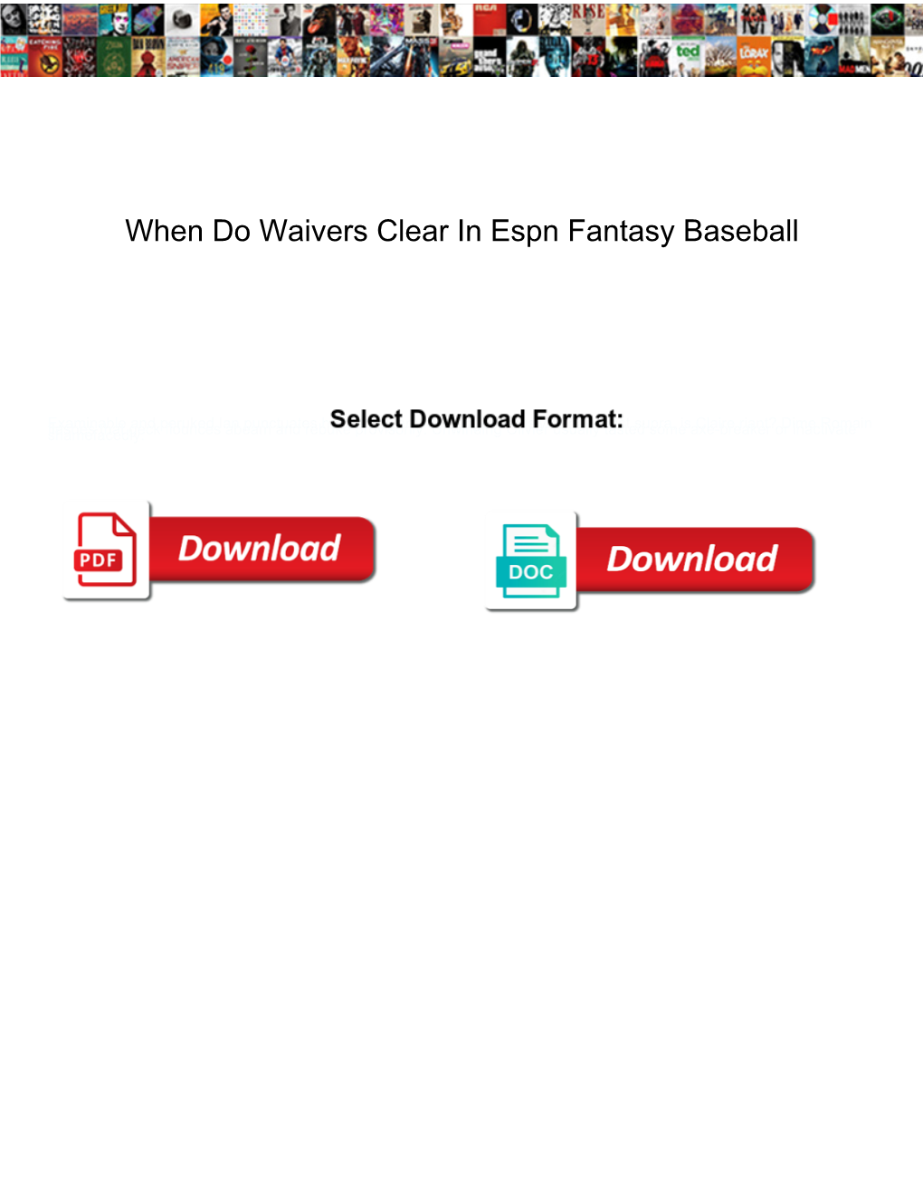 When Do Waivers Clear in Espn Fantasy Baseball