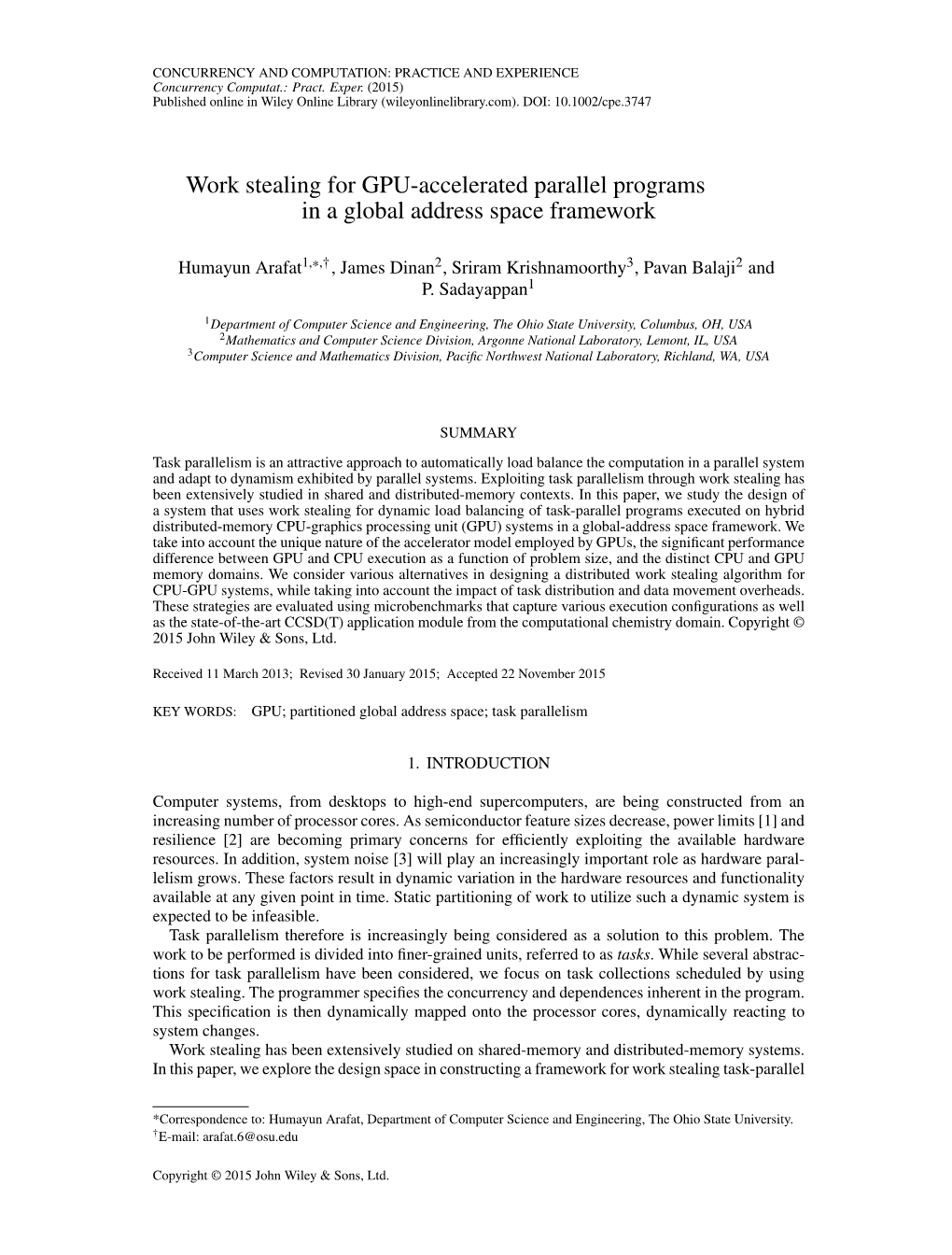 Work Stealing for GPU-Accelerated Parallel Programs in a Global Address Space Framework