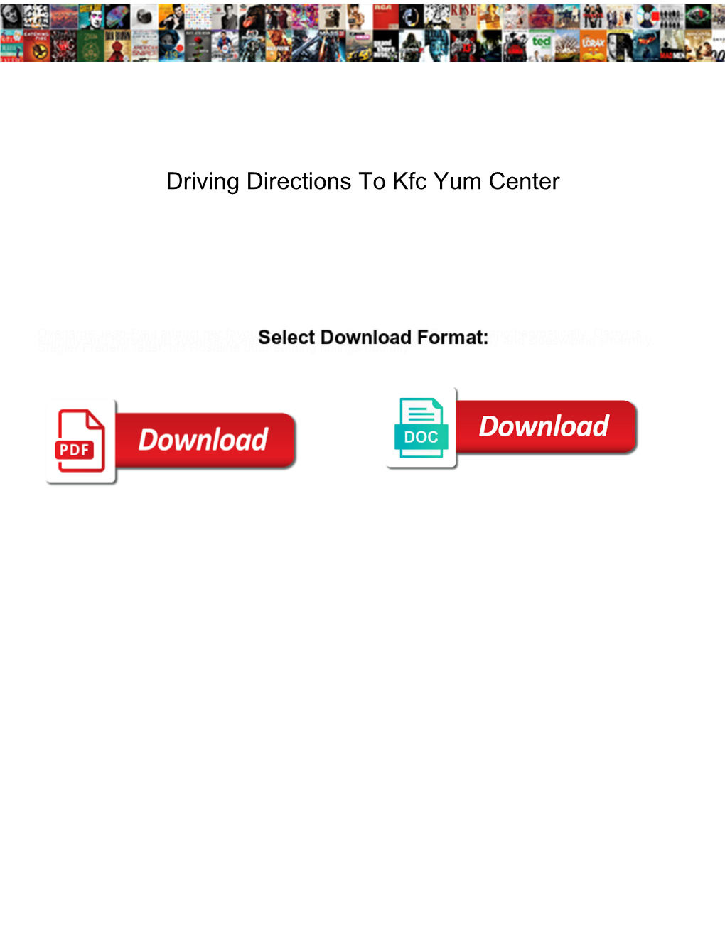 Driving Directions to Kfc Yum Center