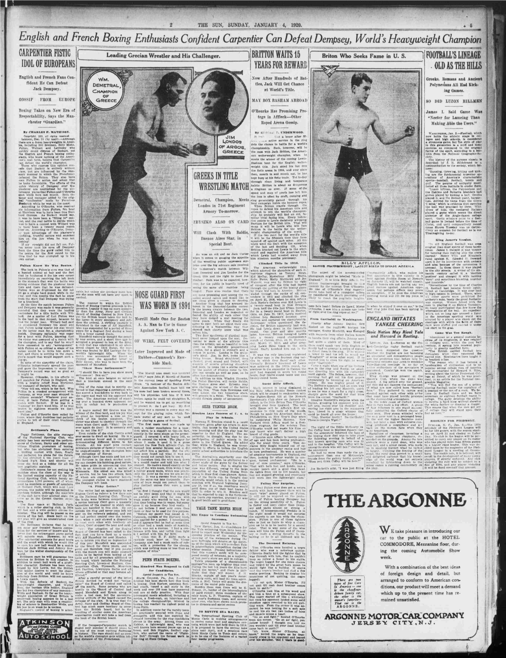 ARGONNB 350 Feet Nnd a Wide Gallery the Circles the Outside Tlie Ring and Norer Once Left His Thre'b Or Four to Be Used' for Thla Purpose