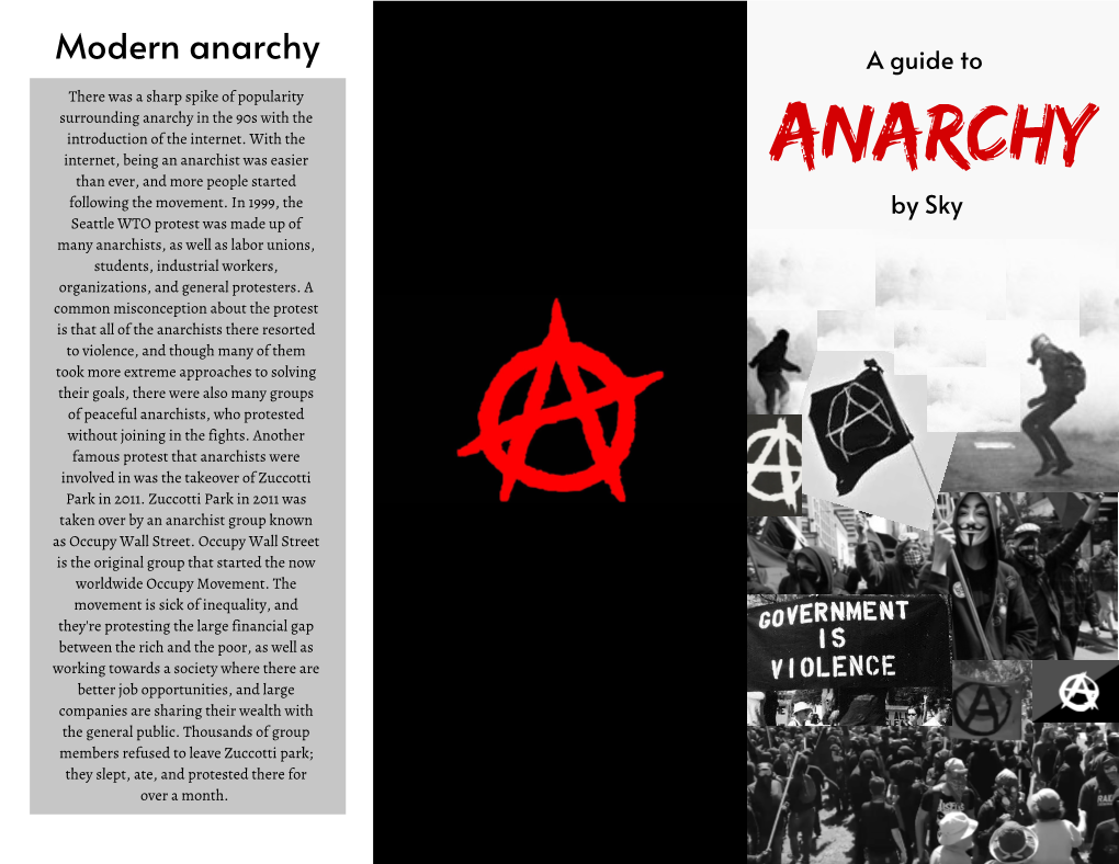 Anarchy a Guide to There Was a Sharp Spike of Popularity Surrounding Anarchy in the 90S with the Introduction of the Internet