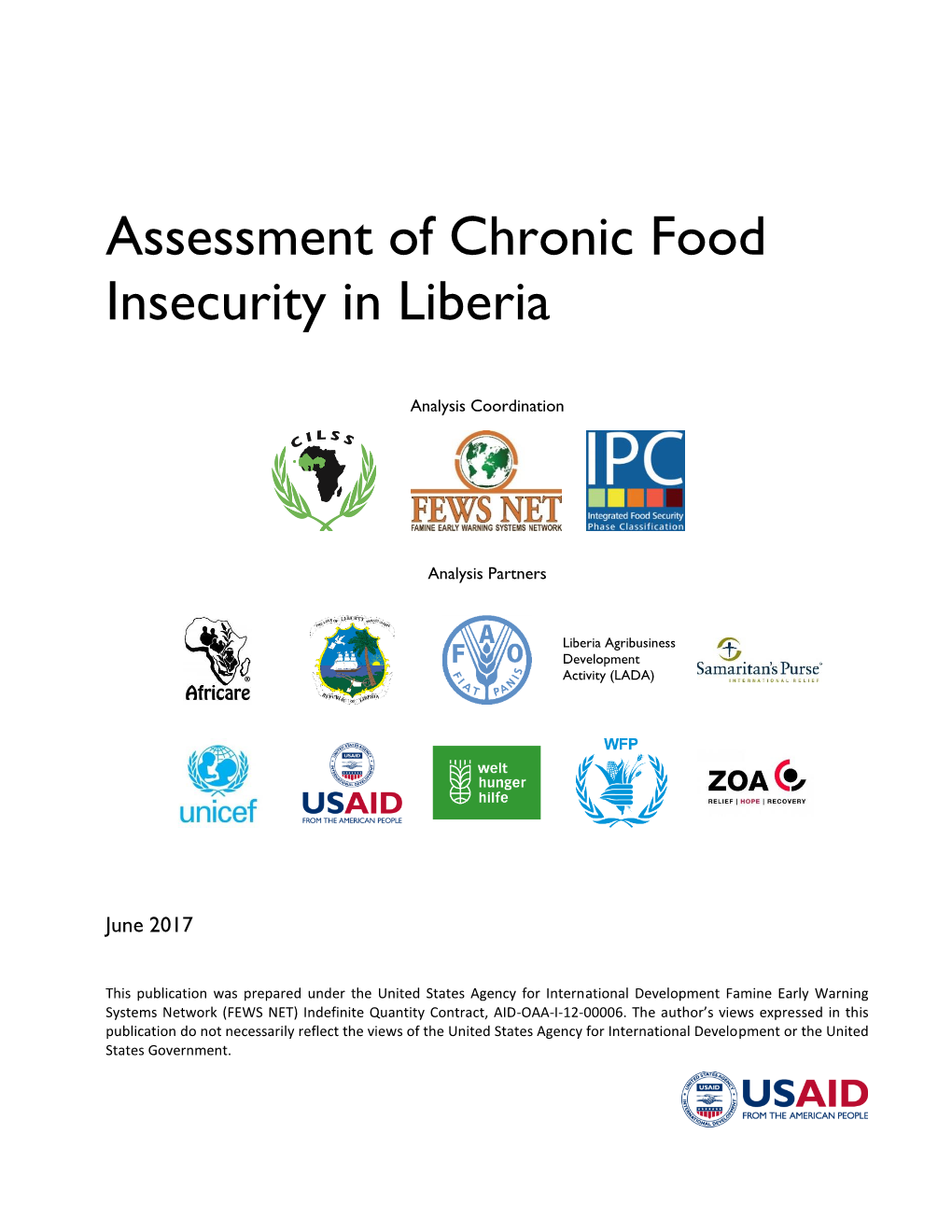 Assessment of Chronic Food Insecurity in Liberia