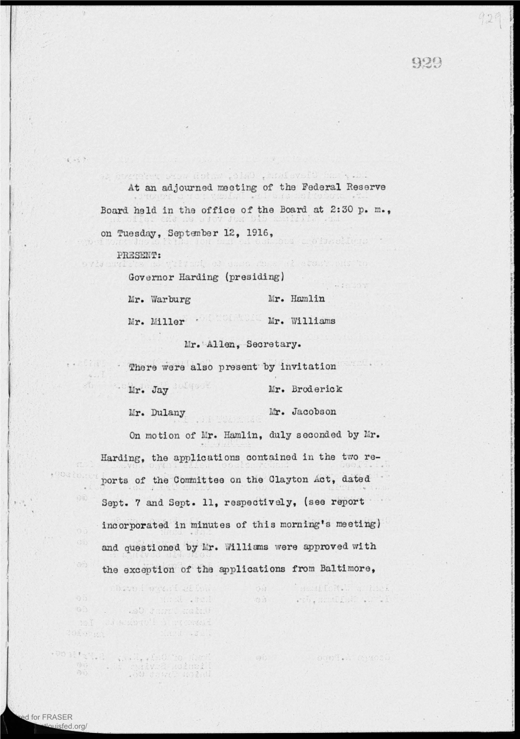 Meeting Minutes, September 12, 1916, 2:30 PM, Volume 3, Part 2