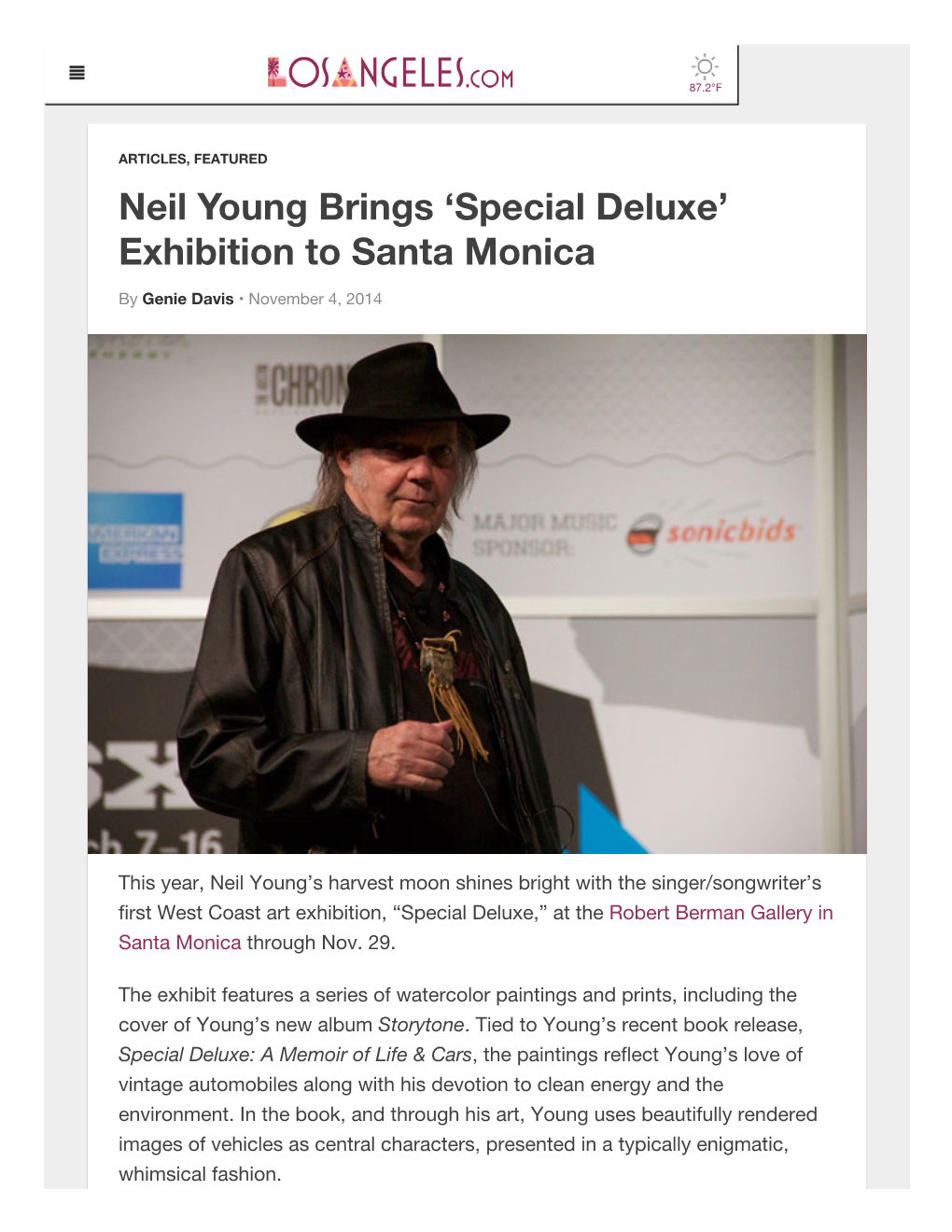 Neil Young Brings 'Special Deluxe' Exhibition to Santa Monica