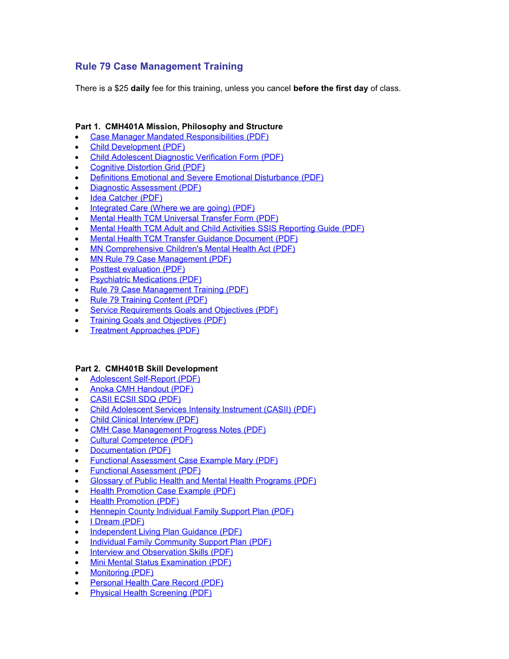 Rule 79 Case Management Training