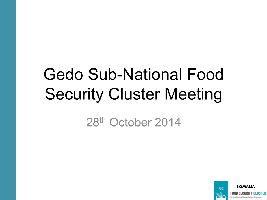 Gedo Sub-National Food Security Cluster Meeting